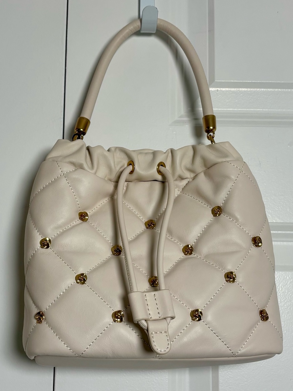 TED BAKER Jenny Floral Studded Quilted Top Handle Crossbody Handbag
